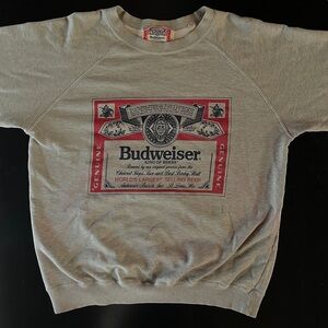 Vintage Budweiser Genuine Sweatshirt Big Logo Rare